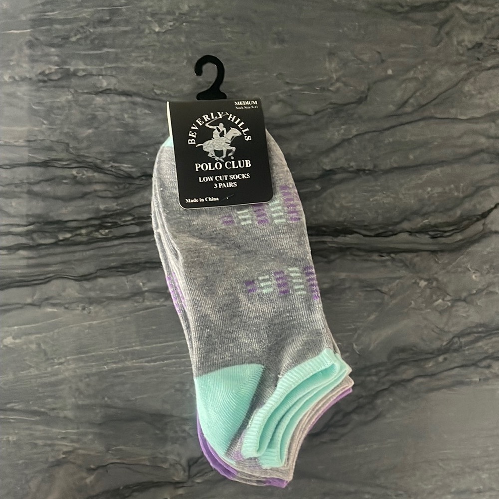 NWT Beverly Hills Polo Club Low Cut Socks (3 pair)